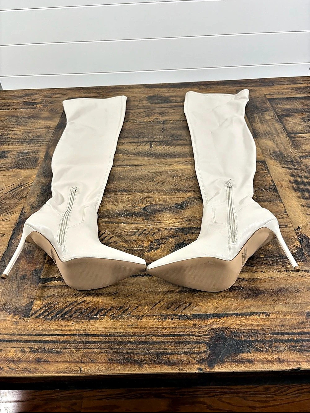 Steve Madden Pegasus White Patent Over-the-Knee Boots White US 10